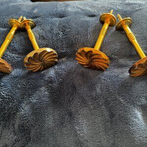 Brass Round Wall Screw-in Drapery Hooks Curtain Tie Backs